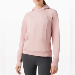 Lululemon Scuba Sz 10 Pink Cotton Terry Hooded Pullover Hoodie Top